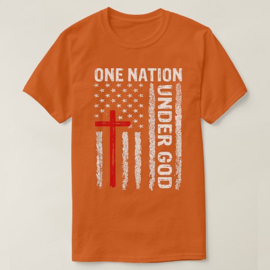 ヴィンテージ米国国旗キリスト教信教の家族の自由 Tシャツ (デザイン正面)