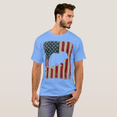 ヴィンテージ米国国旗ハムスター動物愛者ファームデイ Tシャツ (正面フル)