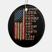 ヴィンテージ米国国旗偵察法 セラミックオーナメント (左)