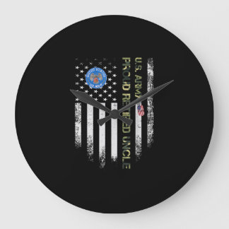 ヴィンテージ米国国旗陸軍退役軍人 ラージ壁時計