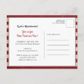 ヴィンテージ米国国旗7月4日お祝い インビテーションポストカード (裏面)