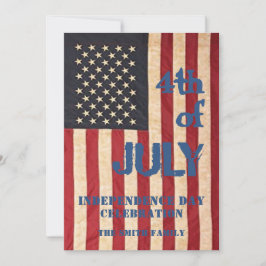 ヴィンテージ米国国旗7月4日お祝い 招待状