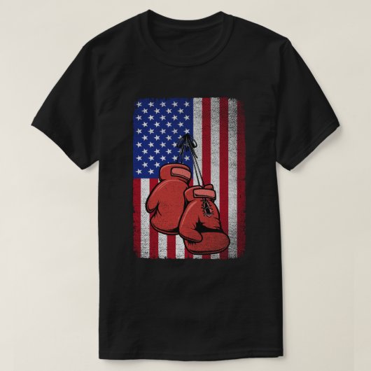 ヴィンテージ米国国旗7月4日ボクシング Tシャツ (デザイン正面)