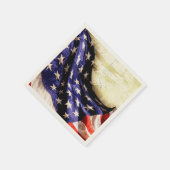 ヴィンテージ米国国旗7月4日 スタンダードカクテルナプキン (角)
