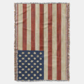 ヴィンテージ米国国旗 スローブランケット (正面縦)