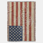 ヴィンテージ米国国旗 スローブランケット (正面縦)