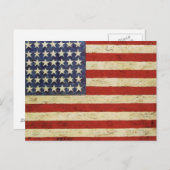 ヴィンテージ米国国旗 ポストカード (正面/裏面)