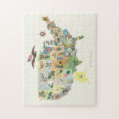 ヴィンテージ米国州フラワーマップ(1911) ジグソーパズル (縦)