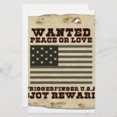 ヴィンテージ米国指名手配:平和または愛のデザイン 便箋 (正面/裏面)