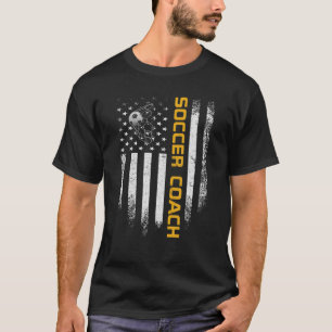 ヴィンテージ米国旗のサッカ誇りを持ったーコーチシリョ Tシャツ