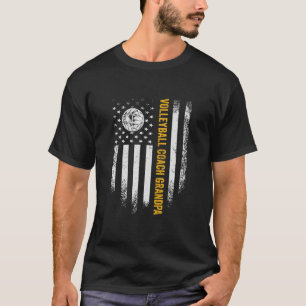 ヴィンテージ米国旗バレー誇りを持ったボールコーチ Tシャツ