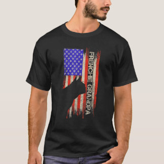 ヴィンテージ米国旗ブフランスのルドッググランパフレンチー Tシャツ