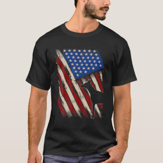 ヴィンテージ米国旗レトロドバーマンドッグ4thオブジュ tシャツ