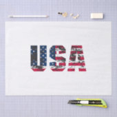 ヴィンテージ米国旗動揺してUSA 薄葉紙 (クラフト)