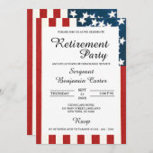 ヴィンテージ米国旗軍隊退職パーティー 招待状 (正面/裏面)