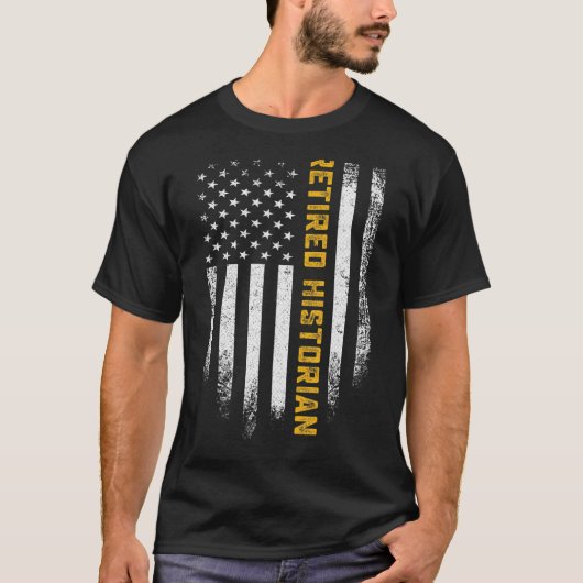 ヴィンテージ米国旗退職した歴史家おもしろい史T Tシャツ (正面)