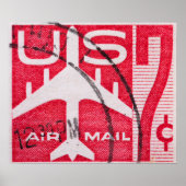 ヴィンテージ米国航空便の旅行ポスター ポスター (正面)