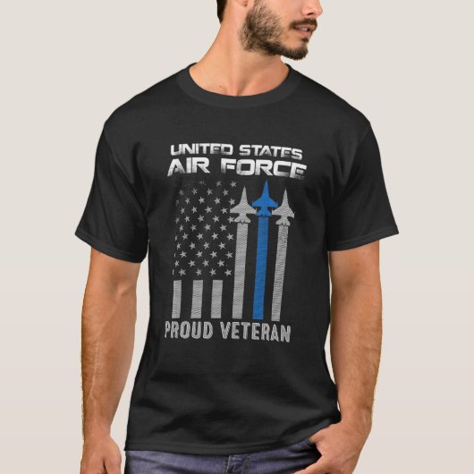 ヴィンテージ米国誇りを持った空軍退役軍人 Tシャツ (正面)