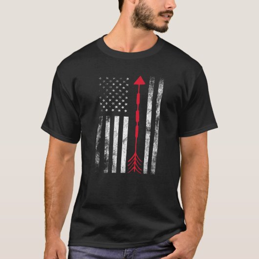 ヴィンテージ米国赤矢印アメリカ国旗 Tシャツ (正面)
