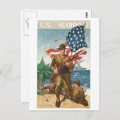 ヴィンテージ米国軍隊ポスターティー、カード、ギフト ポストカード (正面/裏面)