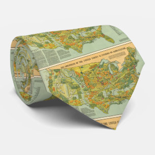 ヴィンテージ米国農業のMap (1922年) ネクタイ