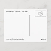 ヴィンテージ米国郵便局，インディアナポリス ポストカード (裏面)