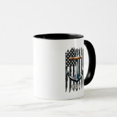 ヴィンテージ米海軍いかりと国旗の愛国的な雰囲気 マグカップ (正面右)