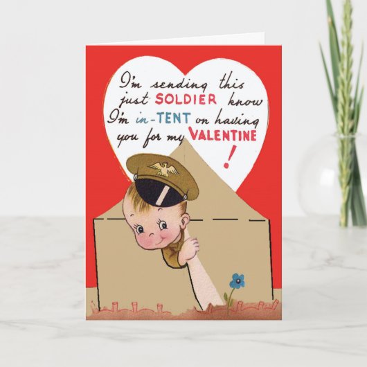 ヴィンテージ米陸軍兵士バレンタインカード シーズンカード (正面)