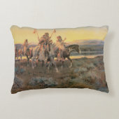 ヴィンテージ系アメリカ人、ピエガンスby CM Russell アクセントクッション (正面)