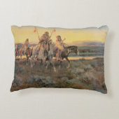 ヴィンテージ系アメリカ人、ピエガンスby CM Russell アクセントクッション (裏面)