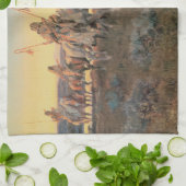 ヴィンテージ系アメリカ人、ピエガンスby CM Russell キッチンタオル (折り畳み)