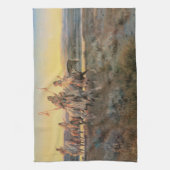 ヴィンテージ系アメリカ人、ピエガンスby CM Russell キッチンタオル (縦)