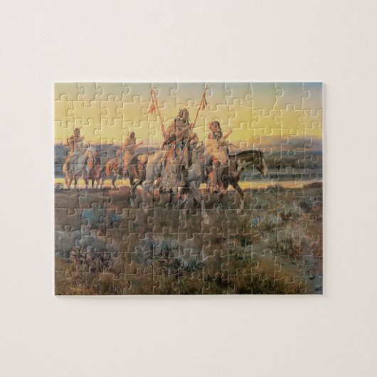 ヴィンテージ系アメリカ人、ピエガンスby CM Russell ジグソーパズル (横)