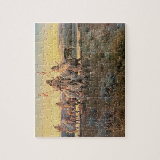 ヴィンテージ系アメリカ人、ピエガンスby CM Russell ジグソーパズル (縦)