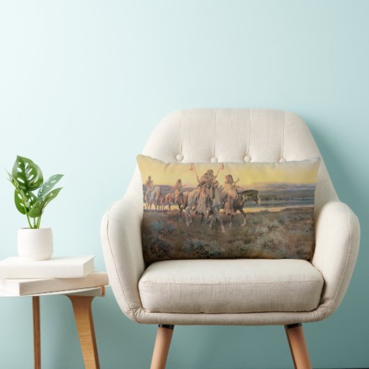 ヴィンテージ系アメリカ人、ピエガンスby CM Russell ランバークッション (椅子)