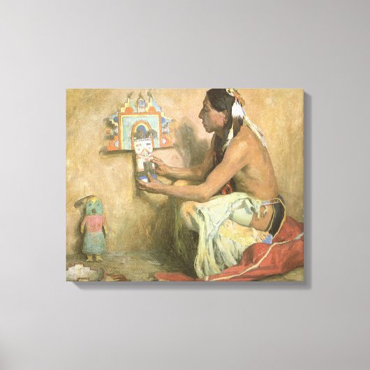 ヴィンテージ系アメリカ人、ホピ・カチナby Couse キャンバスプリント (正面)