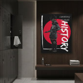 ヴィンテージ紅日日本芸術家侍 キャンバスプリント