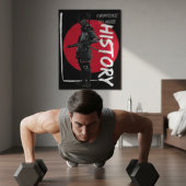 ヴィンテージ紅日日本芸術家侍 キャンバスプリント