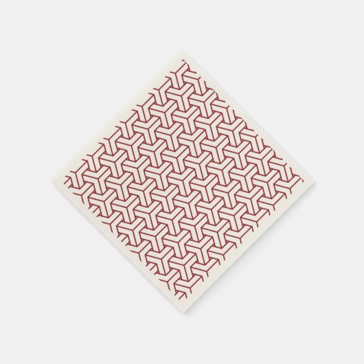 ヴィンテージ紅白信州日本毘沙門模様 スタンダードカクテルナプキン (角)