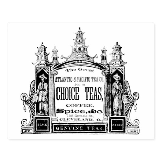 ヴィンテージ紅茶・コーヒー会社とアートスタンプ ラバースタンプ (インプリント)