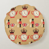 ヴィンテージ紅茶：シームレスなパターン。 ラウンドクッション (裏面)