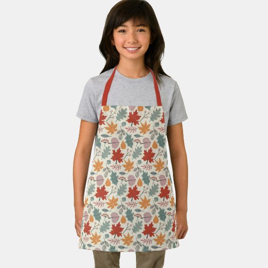 ヴィンテージ紅葉とどんぐりのパターン エプロン (インサイチュ)