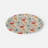 ヴィンテージ紅葉とどんぐりのパターン ペーパープレート (アングル)