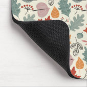 ヴィンテージ紅葉とどんぐりのパターン マウスパッド (コーナー)