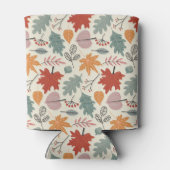 ヴィンテージ紅葉とどんぐりのパターン 缶クーラー (裏面)