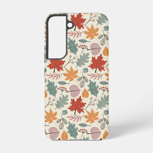 ヴィンテージ紅葉とどんぐりのパターン SAMSUNG GALAXYケース (裏面)