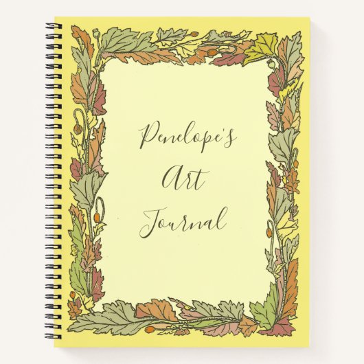 ヴィンテージ紅葉アートジャーナルとユーザー名 ノートブック (正面)