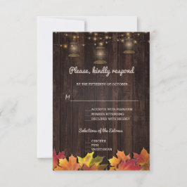 ヴィンテージ紅葉オールドランタンズウッドRSVP 出欠カード