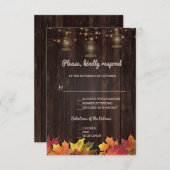 ヴィンテージ紅葉オールドランタンズウッドRSVP 出欠カード (正面/裏面)