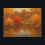 ヴィンテージ紅葉メープルオレンジレッドガーデンポンド ポストカード<br><div class="desc">ヴィンテージ紅葉メープルオレンジレッドガーデンポンドアート。</div>